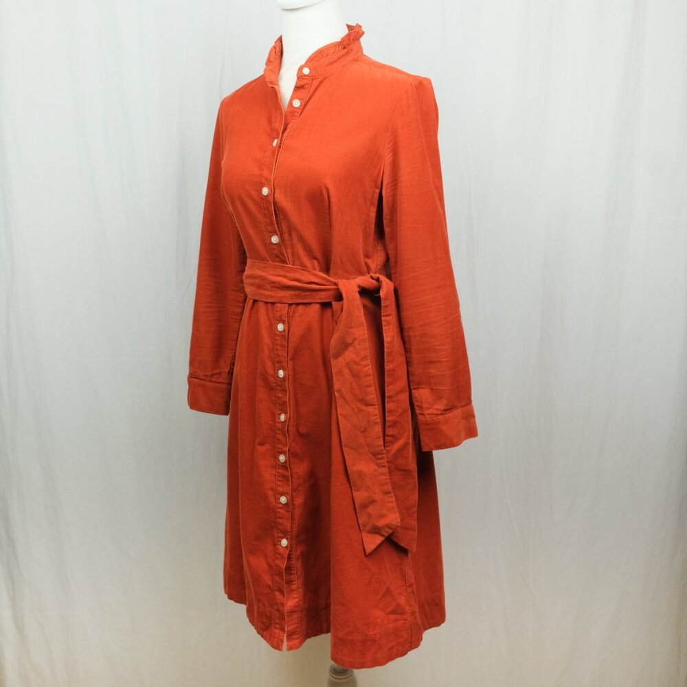 J. Crew | Dresses | Corduroy Ruffle Neck Shirt Dress. size 4 - Picture 8 of 12